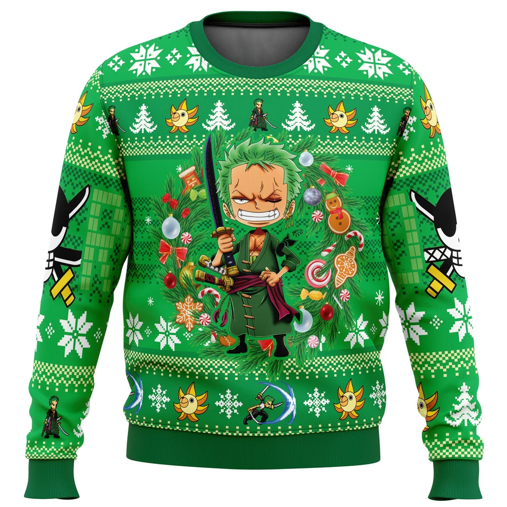 Christmas Zoro One Piece Ugly Christmas Sweater Perfect And Unique Gifts For Adults Kids On Christmas