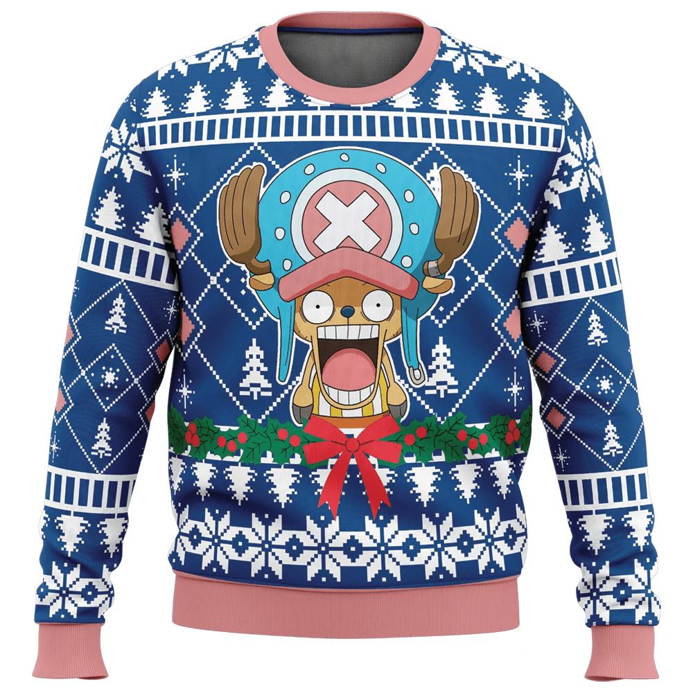 Surprised Tony Tony Chopper One Piece Ugly Christmas Sweater Perfect And Unique Gifts For Adults Kids On Christmas